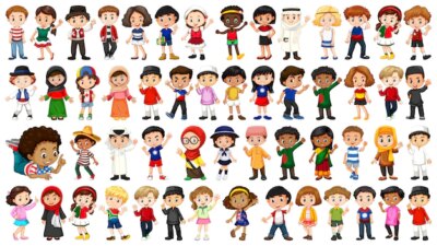 Free Vector | Large set of ethnical people