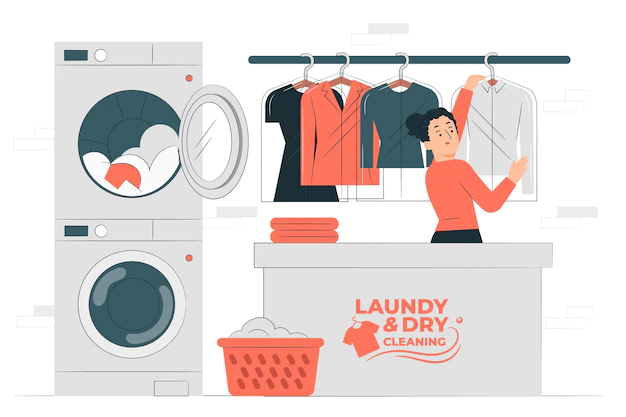 Free Vector | Laundry and dry cleaning concept illustration