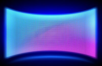 Free Vector | Led wall video screen with glowing dot lights