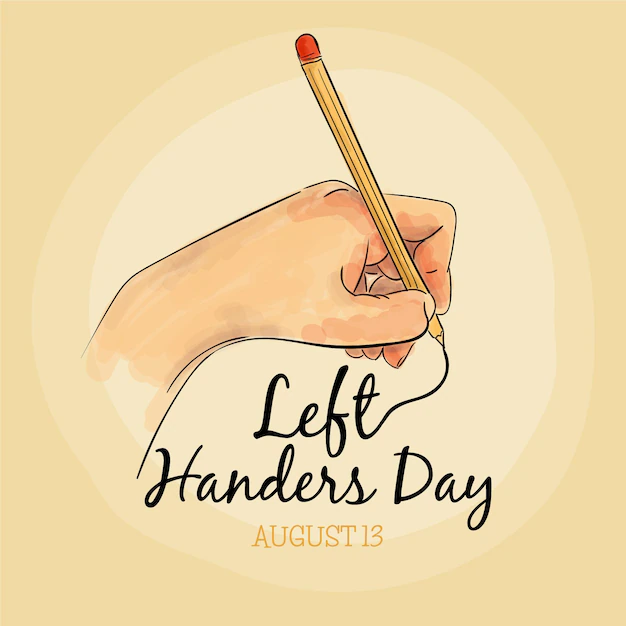 Free Vector | Left handers day creativity and writing