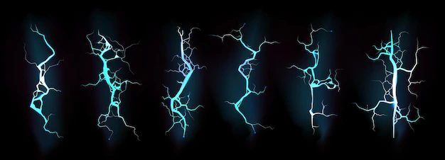 Free Vector | Lightning electric thunderbolt blue color strike
