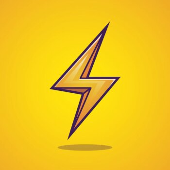 Free Vector | Lightning thunder sign cartoon symbol. isolated.