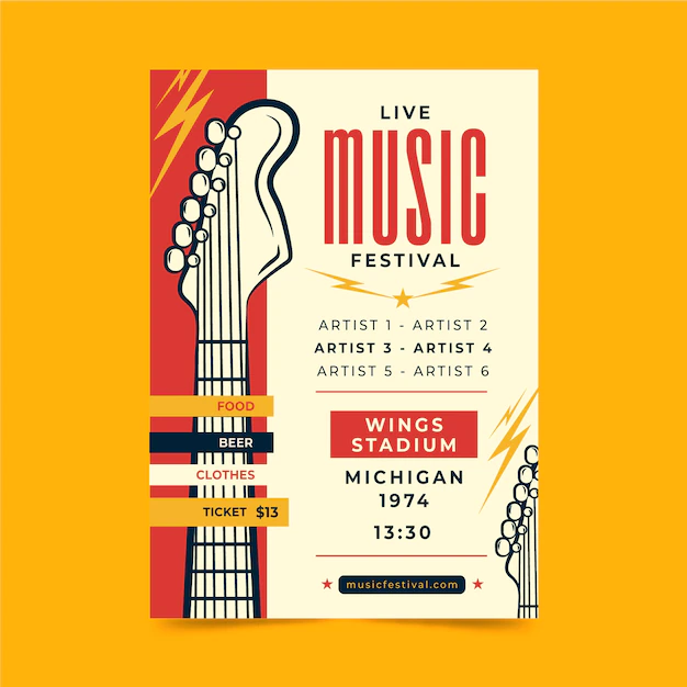 Free Vector | Live music festival poster