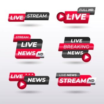 Free Vector | Live streams news banners