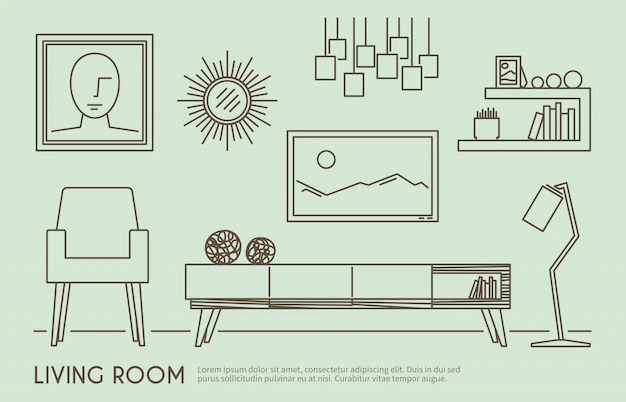 Free Vector | Living room furniture
