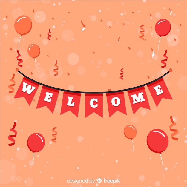 Free Vector | Lovely welcome composition with flat design