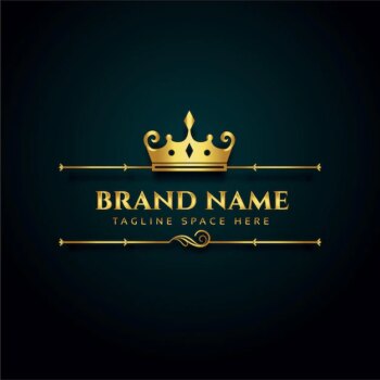 Free Vector | Luxury brand logo with golden crown design
