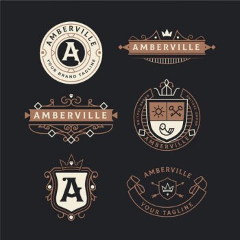 Free Vector | Luxury retro logo set template