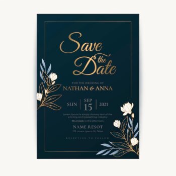 Free Vector | Luxury save the date invitation template