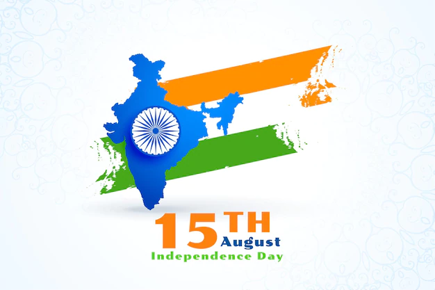 Free Vector | Map of india with flag for independence day