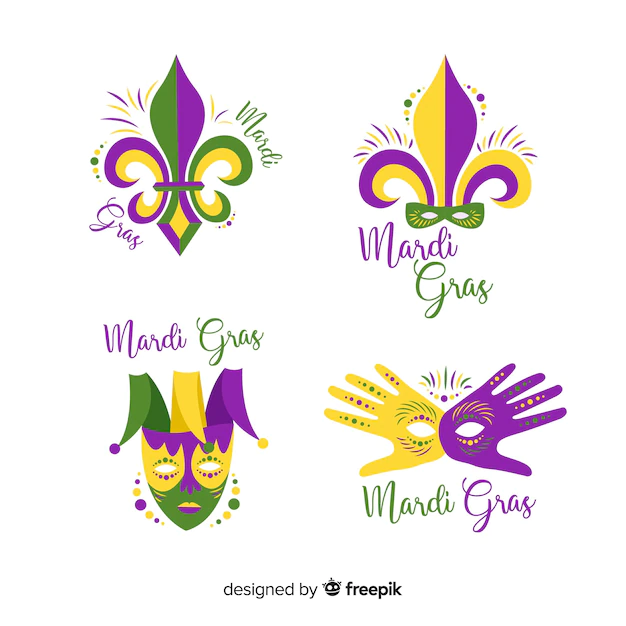 Free Vector | Mardi gras badge collection