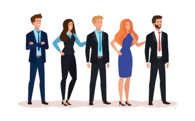 Free Vector | Meeting of business people avatar character