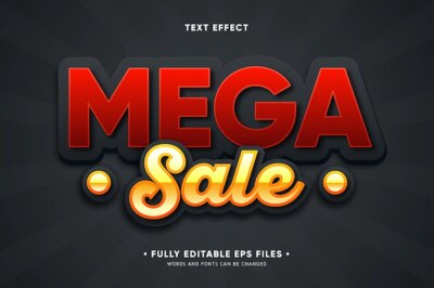Free Vector | Mega sale text effect