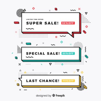 Free Vector | Memphis sale banner collection