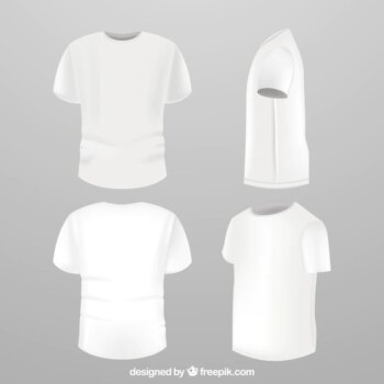 Free Vector | Men's t-shirt in different views with realistic style
