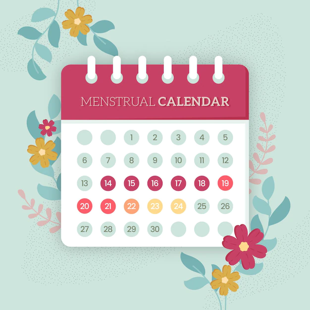Free Vector | Menstrual calendar concept with flowers