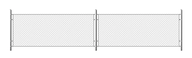 Free Vector | Metal chain link fence, segment of rabitz grid isolated on white background. realistic illustration of steel wire mesh, security barrier for prison, military chainlink boundary