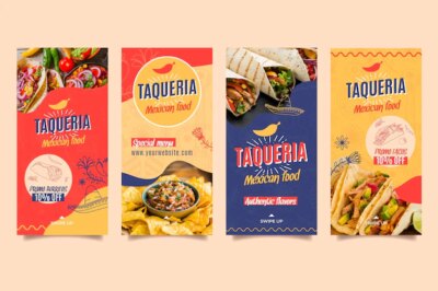 Free Vector | Mexican restaurant instagram stories