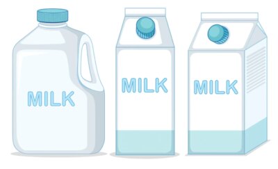 Free Vector | Milk cartons and bottle