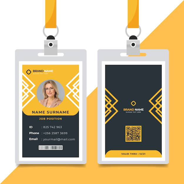 Free Vector | Minimal id cards template concept