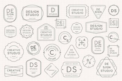 Free Vector | Minimal logo badge design set