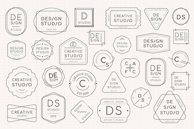 Free Vector | Minimal logo badge design set