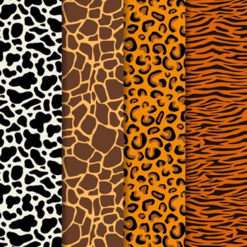 Free Vector | Modern animal print pattern set