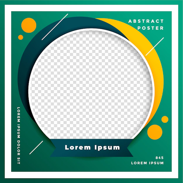 Free Vector | Modern circle shape template with image space
