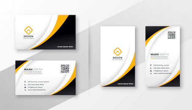 Free Vector | Modern corporate business card in yellow theme
