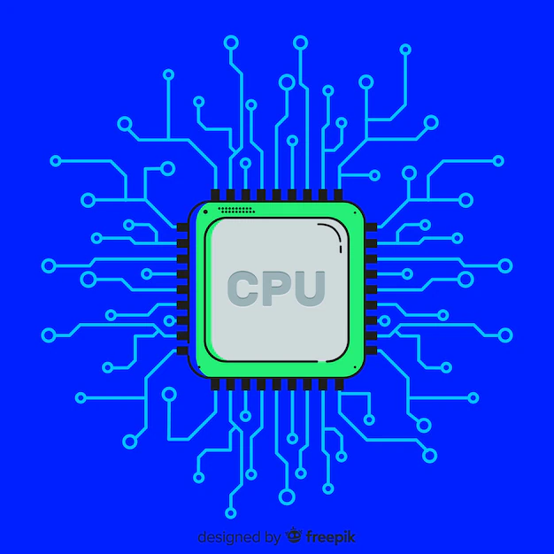 Free Vector | Modern cpu background with linear style