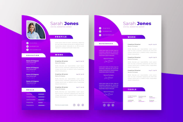 Free Vector | Modern cv template concept