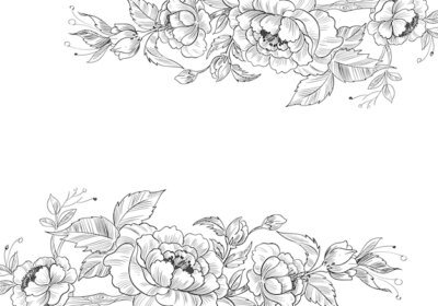 Free Vector | Modern decorative floral background with sketchy style