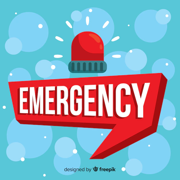 Free Vector | Modern emergency word concept with flat design