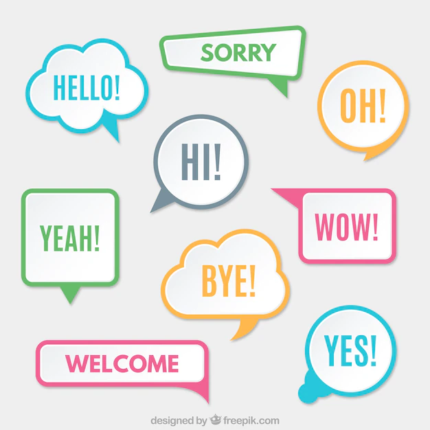 Free Vector | Modern speech bubbles with colored borders