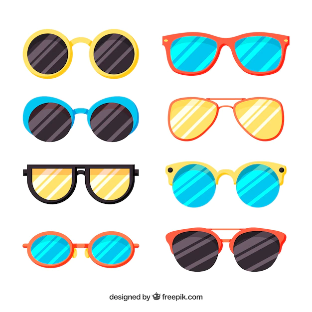 Free Vector | Modern sunglasses collection in flat style