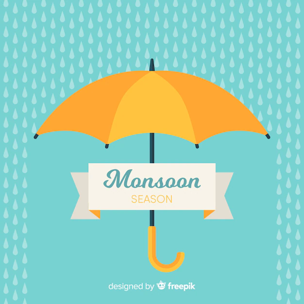 Free Vector | Monsoon background with umbrella