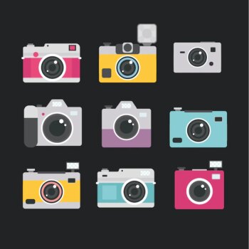 Free Vector | Multicolor camera collection