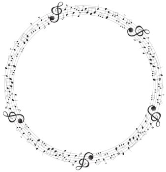 Free Vector | Music notes on round scales frame