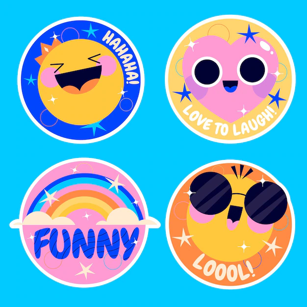 Free Vector | Naive lol stickers collection