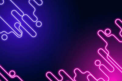 Free Vector | Neon abstract border on a dark purple background