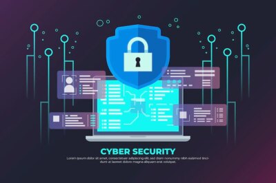 Free Vector | Neon cyber security concept with padlock and circuit
