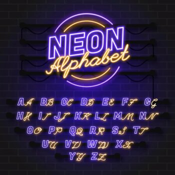 Free Vector | Neon style alphabet design