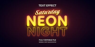 Free Vector | Neon style neon night text effect