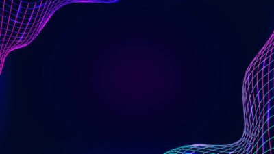 Free Vector | Neon synthwave  border on a dark purple blog banner template vector