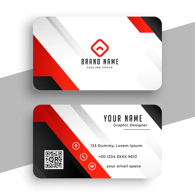 Free Vector | Nice red brand business card template design