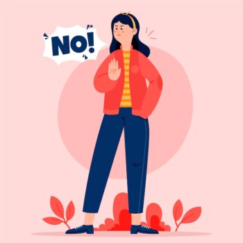 Free Vector | No means no with woman