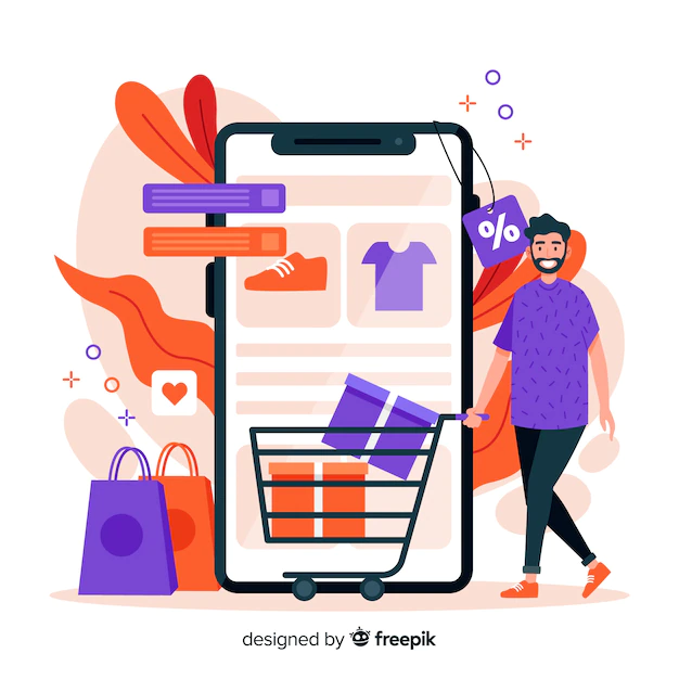 Free Vector | Online shopping concept for landing page