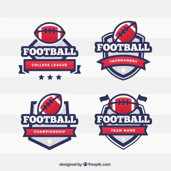 Free Vector | Pack of american football shield badges