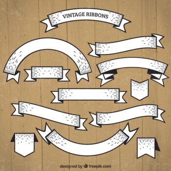 Free Vector | Pack of vintage ribbons