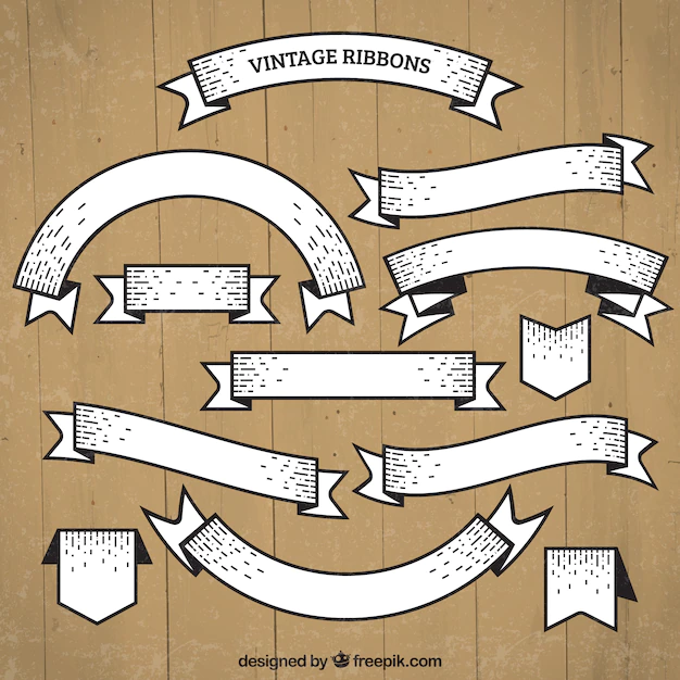 Free Vector | Pack of vintage ribbons